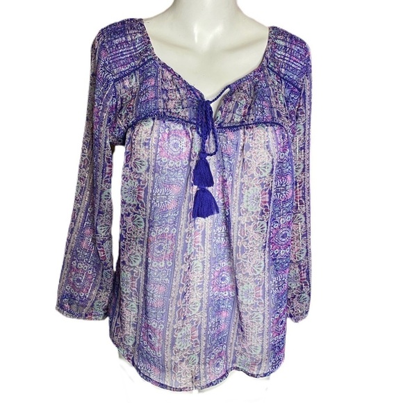 American Eagle Outfitters Tops - American Eagle Outfitters Purple Sheer Boho Top